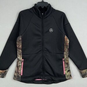 Women Black and Pink Camo Zip-Up Jacket